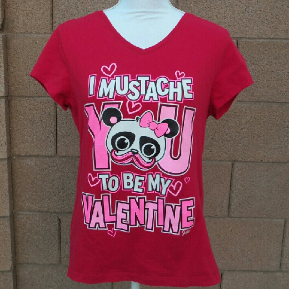COPY - Justice size 20 panda mustache Valentine tee